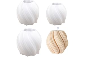 Paotxpum 3 PCS Geometric Pillar Candle Mold, Silicone Candle Molds, Irregular Wave Twisted Silicone Molds Swirl Silicone Mold Twist Candle Mold