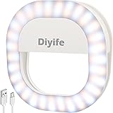 Selfie Ring Light, Diyife Ricaricabile Luce Dell'Anello Selfie con Cavo da 1 m USB, 5 Livelli di Luminosità 60 LED Di Illumin