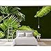 Produktbild Tapeten-tropisches Pflanzen-Bananen-Blatt-nordischer moderner minimalistischer Fernsehhintergrund-Wand-Dekoration Murals 3D Silk Tuch (W)400x(H)280cm