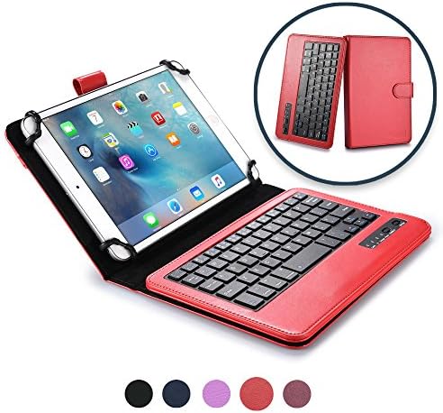 Apple iPad Mini 4 3 2 1 keyboard case, COOPER INFINITE EXECUTIVE 2-in-1 Wireless Bluetooth Keyboard Magnetic Leather Travel Cases Cover Holder Folio Portfolio + Stand (Rose Red)