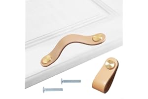 HY HUIJUN Tiradores piel de Muebles, 2 piezas Tiradores de piel para Muebles,de Cuero Más grueso, para Armarios de Cocina