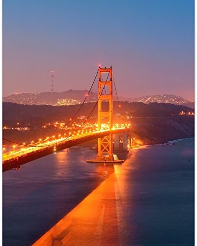 Real glass print wall art by DekoGlass "Golden Gate Bridge" 50x125 cm ready to hang frameless picture