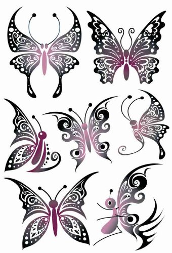 Preisvergleich Produktbild Sticker Herma Tattoos Black Art, Schmetterlinge, PG / 1Bl