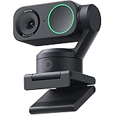 Insta360 Link 2 Black - Webcam 4K PTZ PC/Mac, AI Tracking | PC Camera, 1/2" Sensor, Noise Cancelling, Gesture Control for Str