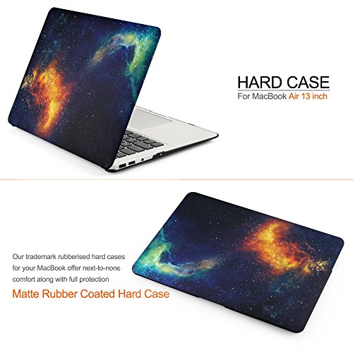 iDOO MacBook Schutzhülle / Hard Case Cover Laptop Hülle [Für MacBook Air 13 Zoll: A1369/A1466] – matt, schwarzer Nebel - 2