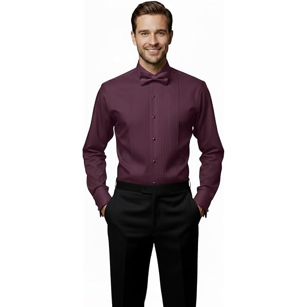 15.5 37 White French Cuff Tuxedo Shirt Gift Box Set W Black Bow Tie...