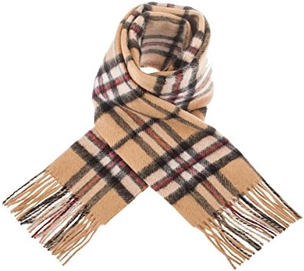 Edinburgh 100% Lambswool Scottish Tartan Reversible Double Faced Scarves Thomson Camel/Camel (One Size)