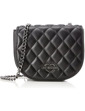 Love Moschino Damen Borsa Quilted Metallic Pu Nero Baguette, schwarz (Black), 6 x 16 x 20 cm