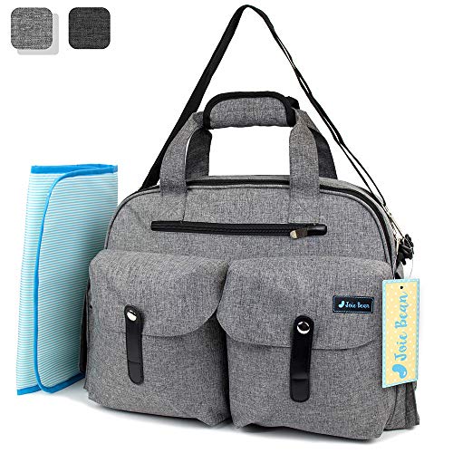 Preisvergleich Produktbild Joie Bean Baby-Wickeltasche mit Wickelunterlage und isolierten Taschen, große Kapazität, Reisetasche mit Kinderwagengurten, multifunktionale Wickeltasche