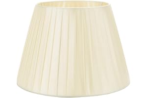 DULEE 16" Abat-jour de Table Lampadaire Fait Main en Tissu pour Lampe de Table Lampadaire Lampe de Chevet,Beige