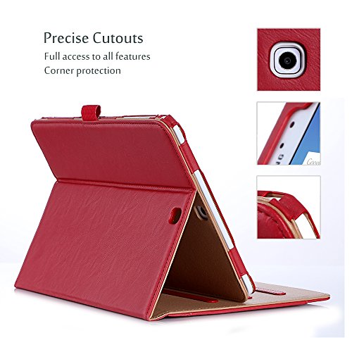 ProCase Schutzhülle Samsung Galaxy Tab S2 9.7 Kunstleder Schutz Hülle Ständer für Galaxy Tab S2 Tablet (9.7 inch, SM-T810 T815 T813)Rot - 4