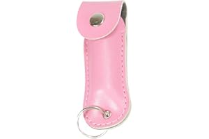 COURTI Protective Leather Holster with Top Flap Hook & Loop Closure, Portable Defense Spray Storage for Pepper Spray Holder Pouch, Flannel