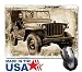 Produktbild Natural Rubber Mouse Pad/Mat with Stitched Edges 8.6"x7.1" Vintage offroader I Retro Style Image of a Second World war American icon Image 22257322
