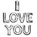 Produktbild DekoRex ® I LOVE YOU Ballons in Silber 40cm Folienballons Buchstabenballons Luftballon