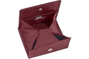 Pudełko wiedeńskie w formacie dowodu osobistego z dużym schowkiem na monety i ochroną RFID LEAS, z prawdziwej skóry, czerwone/Cherry - edycja specjalna LEAS