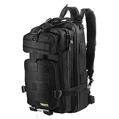 Eyourlife Sac à Dos Tactique Sac de Randonnée Backpacks Camouflage Militaire Sac d’Alpinisme Camping Voyage Sac Classique 20L - Noir