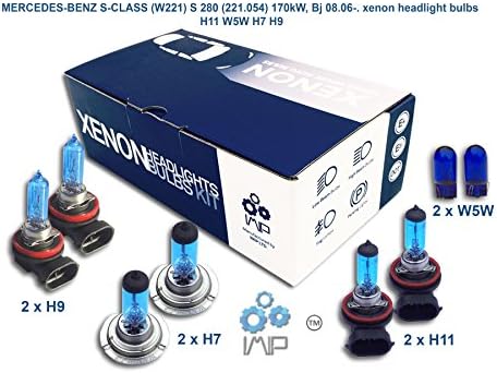 IMIP - Gen051-1546-000 / MERCEDES-BENZ S-CLASS (W221) S 280 (221.054) / Xenon Headlight bulbs Kit H11 W5W H7 H9