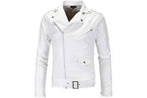 DDBAKT Herbst Pullover Herren Slim Weiß Lederjacken Schräg Reißverschluss Motorradjacken Neu Männer Outwear Moto Biker Ledermäntel Größe 4XL