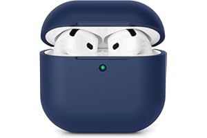 AOTUAO Custodia Compatibile con AirPods 4 (2024) Custodia Case, Case Protettiva Antiurto Antiscivolo in Silicone per AirPods 4a Generazione Cover Custodia, LED Frontale Visibile, Midnight Blue