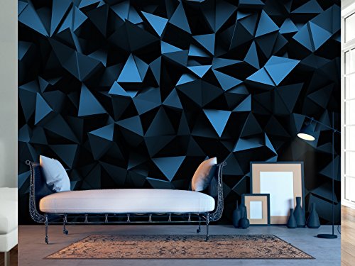 FOTOTAPETE 350×245 cm – VLIES TAPETE PREMIUM – PROFI QUALITÄT – 3 Farben zur Auswahl – Top moderne Wanddeko – Wandbilder XXL – Riesen Wandbild – Top Design Tapete – Neue exklusive Edition mit noch besser Druckauflösung – Deutsches Premium Vlies – 3D optisch schwarz dunkelblau f-C-0113-a-d - 2