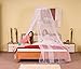 HENGSONG White /Pink Mosquito Net Bed Canopy Polyester 5.5 Meter x 2 Meter Insect Protection (White)