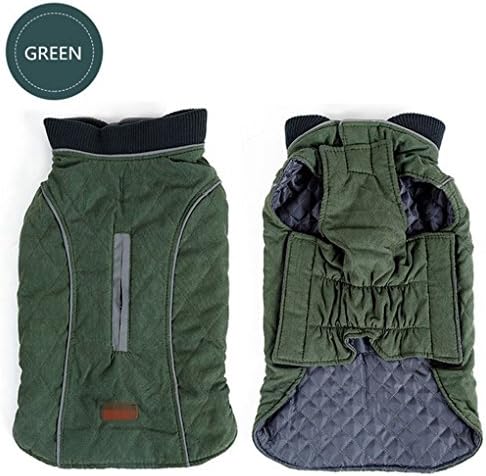 Petcircle Dog Clothes Quilted Dog Coat Water Repellent Winter Dog Pet Jacket Vest Warm Pet Outfit green S