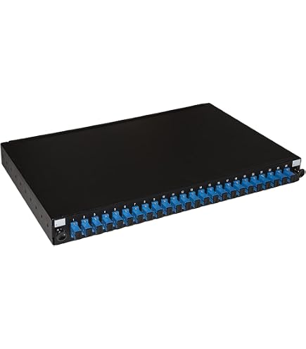 LINK LK24SC3P Panneau Fibre Optique 19" 24 Adaptateurs SC Simplex OM3 - Profondeur 250mm Avec Pigtail, Noir