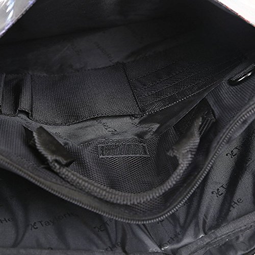 TaylorHe 15 / 15,6 Zoll Notebooktasche, Schultertasche für Notebook mit Muster , Laptoptasche mit Griff und Seitentaschen Laptop Bag blau / grün Blüte Baum - 5
