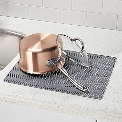 Interdesign 63713EU Chevron Silikon, Abtropfmatte, groß, grau - 2