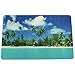 Produktbild Vintage Badematte Badteppich Bad-Vorleger Dusch-Matte SCHNELL TROCKNEND 60x40 cm Anti-Rutsch | Extra dünn Strand Sand Muscheln Karibik Palmen Beach