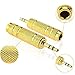 SeCro™ 3.5mm Stereo Male to 6.3mm Stereo Female Adapter Converter ((2 Pack) GOLDEN) - Buy only from Back Bencher Seller RS.159.00