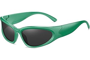 Perfectmiaoxuan Gafas de sol envolventes polarizadas para hombre y mujer Wrap Around Y2K sunglasses ovaladas futuristas Pesca Conducción Gafas de sol polarizadas