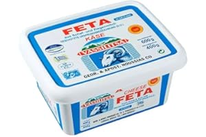HYMOR Vassilitsa Feta Fromage de brebis – Lot de 10 récipients de 400 g – Feta grecque à 70 % de lait de brebis et 30 % de chèvre en saumure, 43 % de matières grasses i.tr., fromage de brebis et fromage de