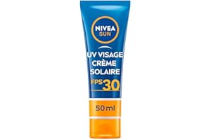 NIVEA SUN Crème solaire UV VISAGE Essentiels FPS 30 (1 x 50 ml), Protection anti UV hydratante, Écran solaire anti UVA/UVB pour tous types de peaux