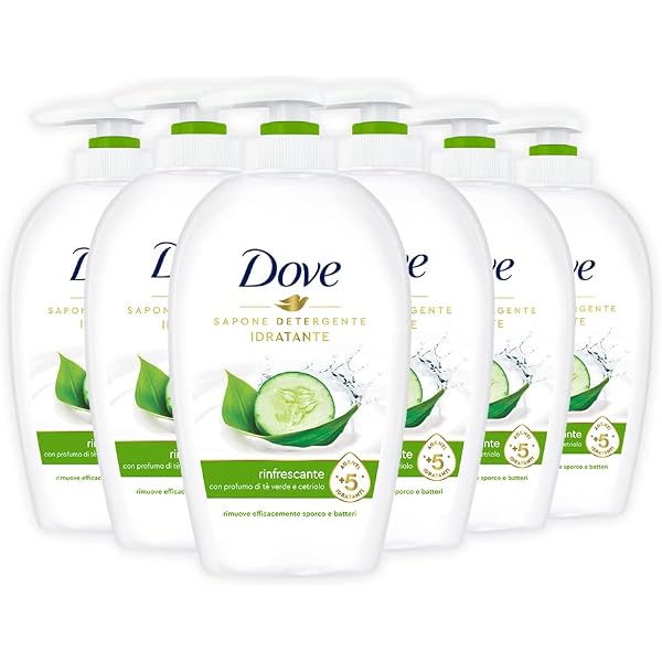 Dove Gurke & Grüntee Handseife – 750 Ml, Mit 1/4 Feuchtigkeitscreme, Für Weiche Hände
