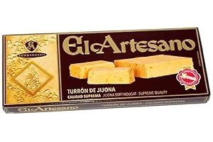 El Artesano - Touron Tendre avec du Miel/Amandes sans Gluten 250g - Turron de Jijona, Turron espagnol, Nougat