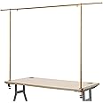 Holdfiturn Tall Over Table Rod Stand with Clamps - Adjustable 135-250cm Metal Table Arch Stand Table Clamp Stand Hanging Rail - Party Stands for Decorations, Wedding Anniversary Gold