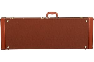 Lykos Universal Square Electric Guitar Hard Case Wooden Shell Lockable Carrying Case (Brown)