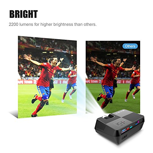 Beamer, BeamerKing Mini Projektor Home Entertainment Heimkino LED Beamer 2200 Lumens UnterstÃ¼tzt Full HD 1080P fÃ¼r PC Laptop PS4 XBOX Smartphone Android iPhone