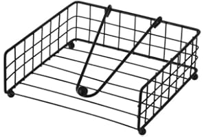 MGE WORLD MGE - Servilletero de Mesa Negro - Servilletero Cuadrado con Peso - Portaservilletas de Metal - Soporte de Servilletas - Porta Servilletas de Mesa - Soporte de Servilletas - Negro