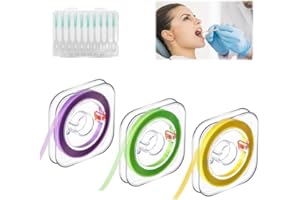 CELIODD 3 Bände Zahn Schleifpapier Zahnschleifpapier (4mm*6m) Zahn Polierstreifen Zahnschleifpapier für Zwischenräume Dental Polierstreifen Für die Tiefenreinigung Der Mundhygiene mit 1 Box Interdentalbürste
