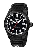KHS Airleader Black Steel mit Natoband XTAC schwarz KHS.AIRBS.NXT7