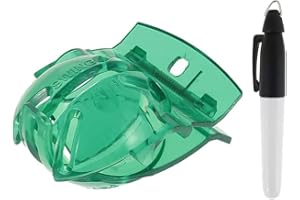 Your's Bath Golf Ball Line Marker Tool Triple Track Golf Ball Alignment Tools Drawing Marking Stencil Practice Training Aids Putting and Pen (Green 1Pc)