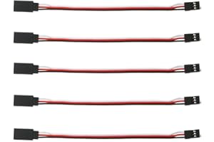 GTIWUNG 5 Pack 6"/150mm Jr Style Servo Extension 22AWG 60 Cœurs, RC Cable Rallonge pour Servo Recepteur RC, 3 Broches Câble D'extension JR Plug Futaba, Câble Connecteur pour RC Produit