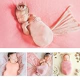 OULII Lange Ripple wickeln, DIY neugeborenes Baby Fotografie Wrap-BAby Foto Requisiten begünstigt, 2er-Pack (Schnee zahnfarbenen + Flieder) - 3