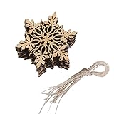 Material: Holz Holz Verzierungen mit String Weihnachtsdekoration Schneeflocke 10 Stk
