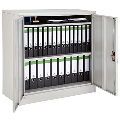TecTake Armoire de bureau metallique 3 compartiments (LxlxH) : env. 90 x 40 x 90 cm