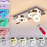 DECKENSPOT: Dieser LED Deckenspot begeistert mit vielen kleinen verspielten Features. An dem Metallsockel sind 2 runde Lampenschirme befestigt. Jeder Schirm besitzt ein Gelenk, an dem sich je ein weiterer beweglicher Schirm befindet.