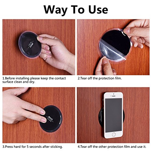 Fixate Gel Pads Gel Pad Anti-Dérapant Gel Pad pour Cellphone, Pad, Clés, 5 Pièces (Noir)