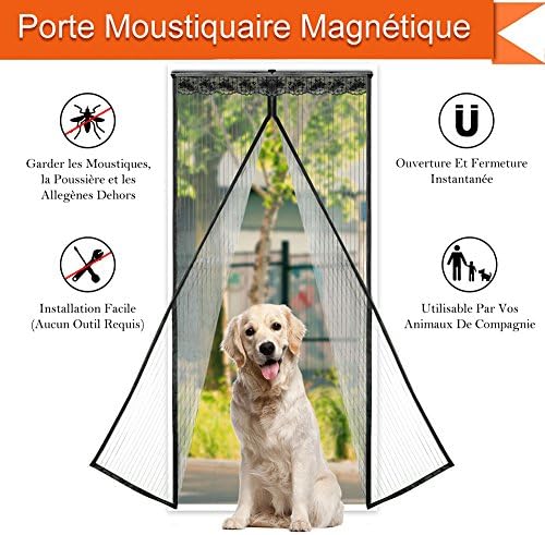 CosyVie Magnetic Screen Door 90x210 cm Anti Fly/Insect/Mosquito Magnetic Screen Door Mesh Snaps Shut Like Magic for a Hands-Free Bug-Proof Curtain